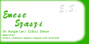 emese szaszi business card
