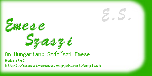 emese szaszi business card